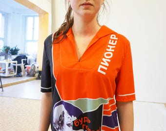 COLOR BLOUSE with sailor collar, Russian constructivism