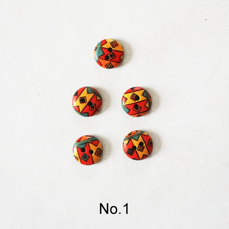 BOUTONS COLORÉS des années 1980 boutons pour enfants boutons de chemisier et de chemise 2 trous 12 mm 15 mm No.1