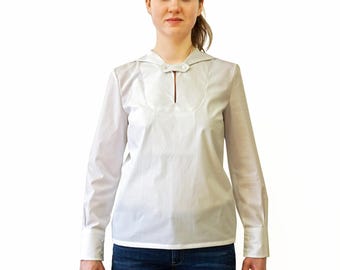 SAILOR BLOUSE with sailor collar in various fabrics