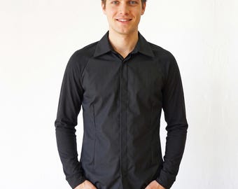 MEN FITTED RAGLANSHIRT concealed buttons