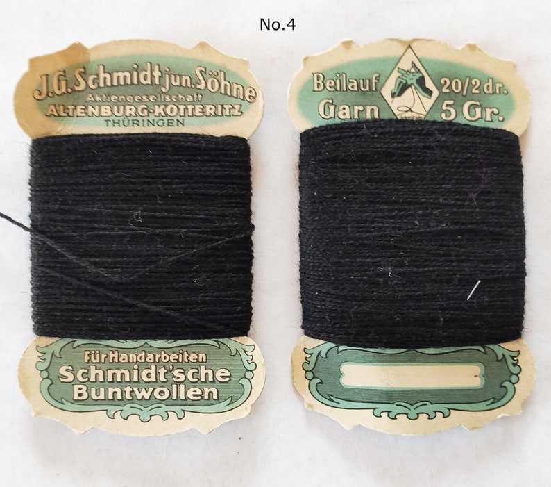 Vintage yarn darning yarn approx. 1900-1930 collector's item retro thread from Germany beige brown gray black image 10