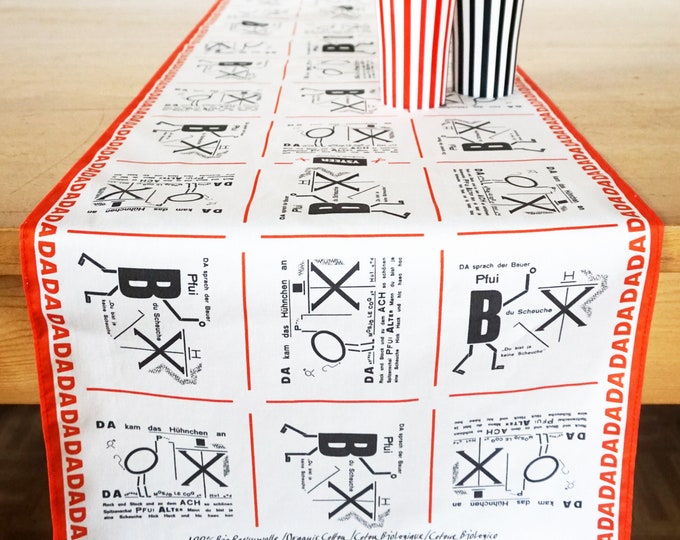 Featured listing image: DADAISM TABLE RUNNER place mat, organic cotton