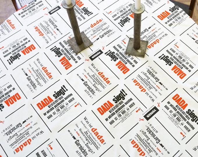 Featured listing image: DADAISM TABLECLOTH Organic Cotton 59x59inches 150x150cm