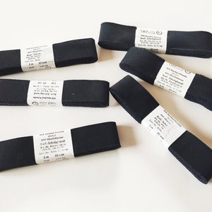 Vintage GDR bias tape black cotton, 1 inch 25 mm wide, VEB-Bandtex-Pulsnitz image 3