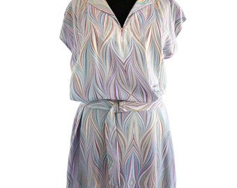 ART DECO dress tunic with belt marbling