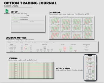 GOOGLE SHEET | Instapoptie Handelsdagboek en dashboard, Finance Investment Tracker, statistieken, prestatieanalyse, risicobeheer