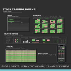 Stock & Crypto Trading Journal: Risk Management Spreadsheet