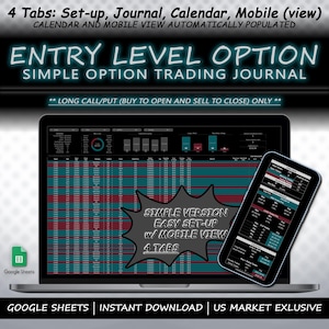 Option Trading Journal: Long Call/Put, Google Sheets (Digital Download)