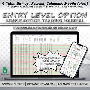 Option Trading Journal: Long Call/Put, Google Sheets (Digital Download)