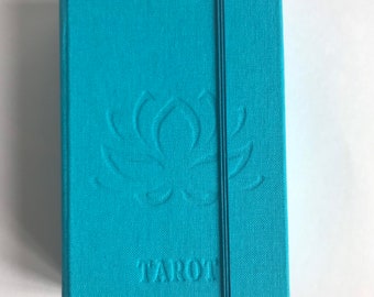 Tarotbox, tarotkast, koffer voor je tarotkaarten tarotcardbox met Lotusbloem En sluiting. Tarotkaarten opbergdoos opbergdoos