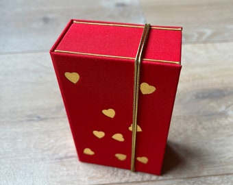 Tarotbox, goud bedrukte hartjes, valentijn tarotcase doosje voor tarotkaarten tarotcards Tarotkaarten opbergdoos opslagbox Rider Waite