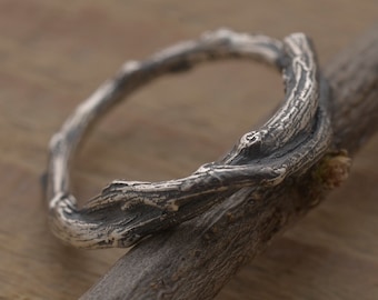 Tree Branch Ring, Sterling Silver Twig Engagement Ring DA377