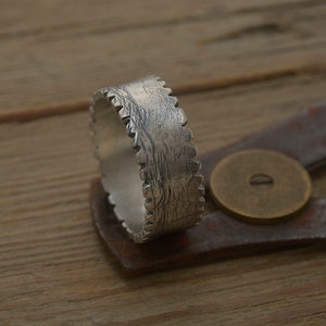 Masculine Band, Mens Sterling Silver Ring, Promise Ring for Him