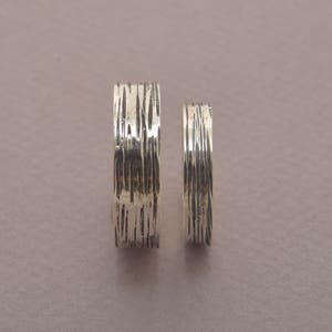 Sterling silver matching wedding bands, bridal ring set, custom made to your size, BE108