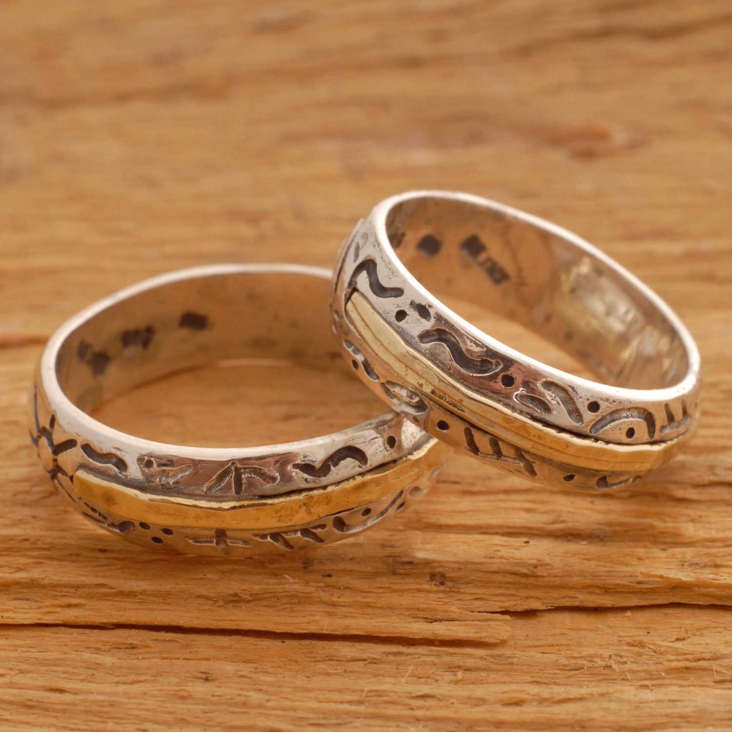 Handmade Gold and Silver Wedding Bands His and Her Wedding Etsy