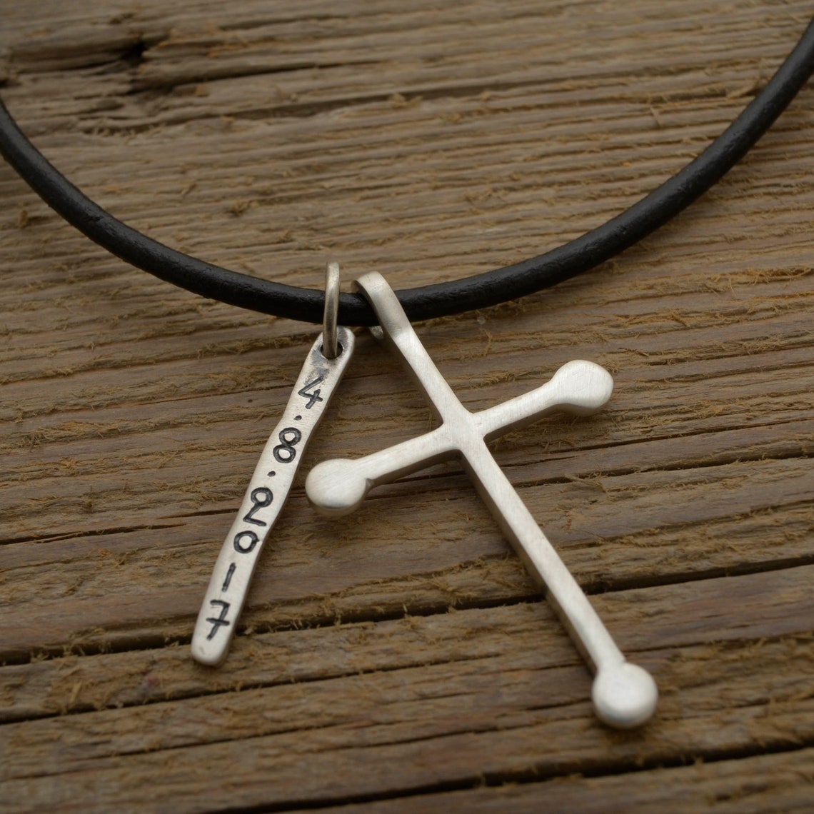 Sterling Silver Baptism Date Cross Personalized Cross Etsy