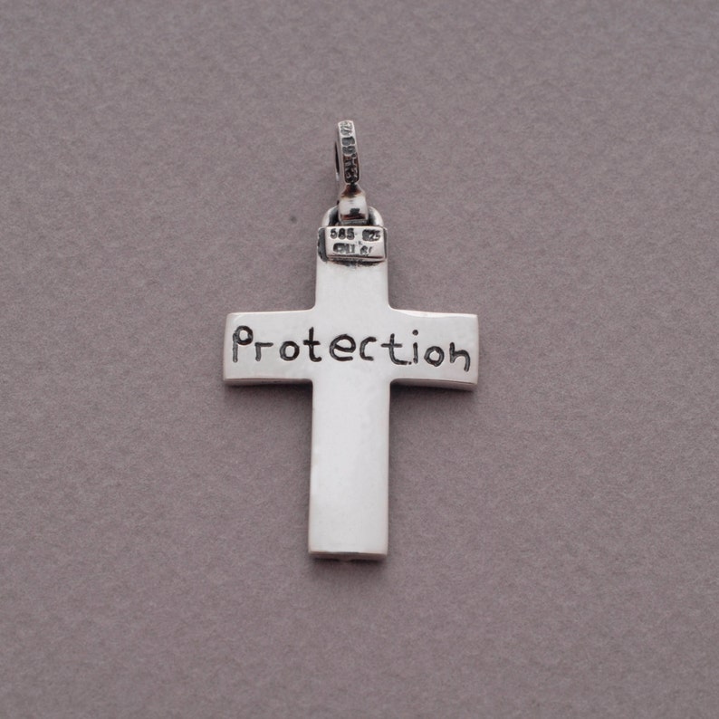 Mens Cross Necklace Silver Black Cross on Leather Cord or Etsy