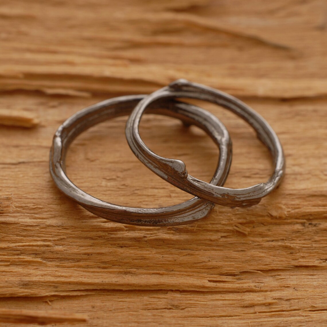 Unique Wedding Band Set Modern Sterling Silver Wedding Bands Etsy