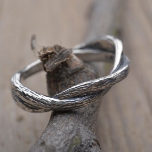 Forest Branch Tree Ring, Sterling Silver Twisted Twig, Nature Inpired Jewelry, DA489