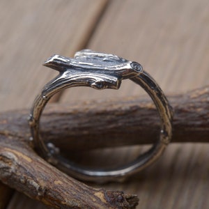 Forest Ring, Sterling Silver Tree Trunk Ring, Branch Ring DA483