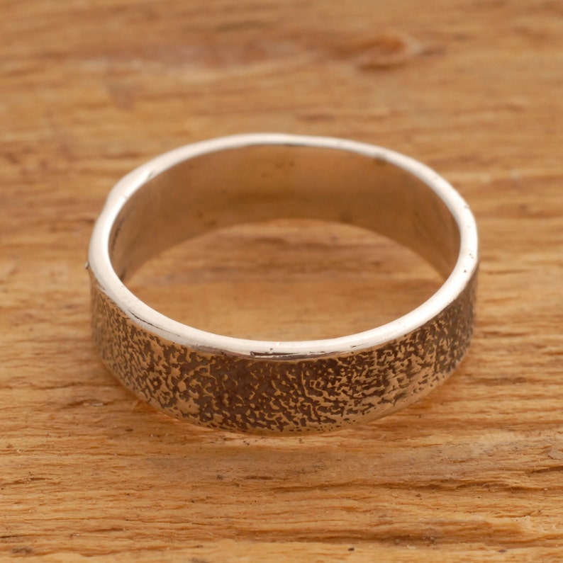 Mens Wedding Band Rustic Sterling Silver Wedding Ring Etsy