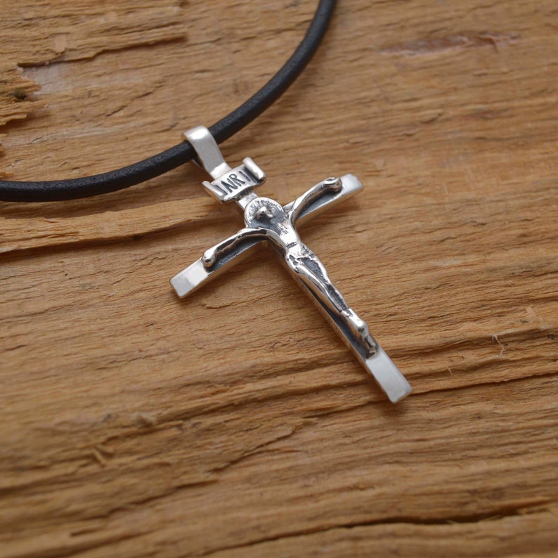 Sterling Silver INRI Crucifix Necklace The INRI Jesus Cross | Etsy