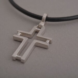 Men's Cross Necklace Sterling Silver Cross Religious - Etsy