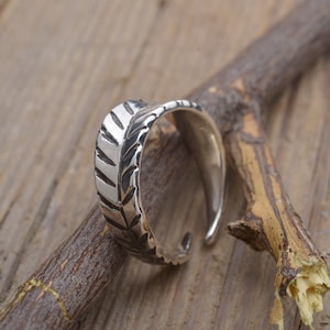 Sterling Silver Leaf Ring, Bohemian Style Ring, Nature Inspired, DA495