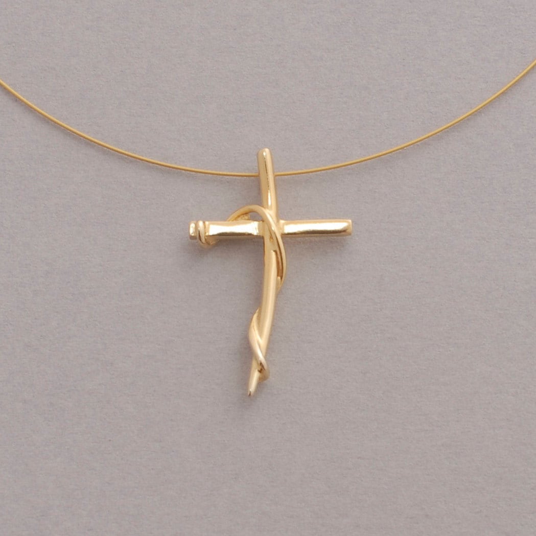 Womens Cross Necklace Gold Plated Cross 