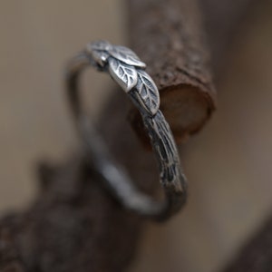 Artistic Leaf Ring, Sterling Silver Branch Twig Ring, Nature Inspired Jewelry, DM18