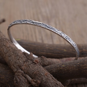 Tree Bark Cuff, Sterling Silver Bracelet, Personalized Tree Branch Cuff, BA120