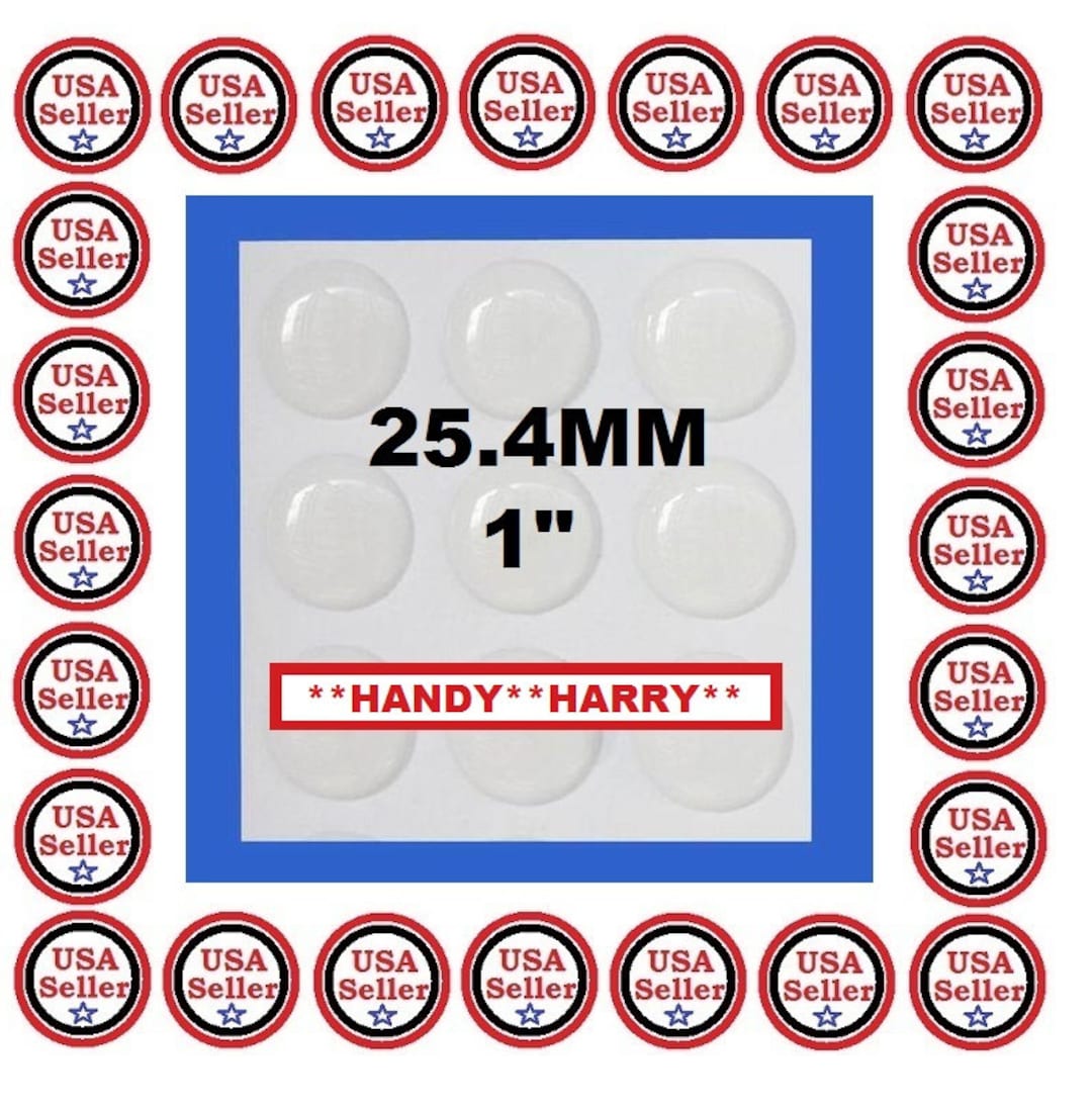 Round Epoxy Sticker Domes 100 25.4mm 1 Inch Crystal Clear Epoxy