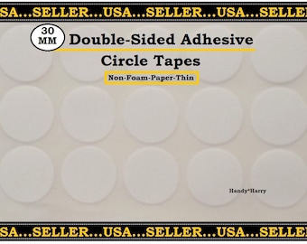 30MM Double Sided Adhesive Tapes Paper Thin (75) Circle Adhesives Round Double-Sided Adhesive Tape Throw Away Your Glue DIY Jewelry