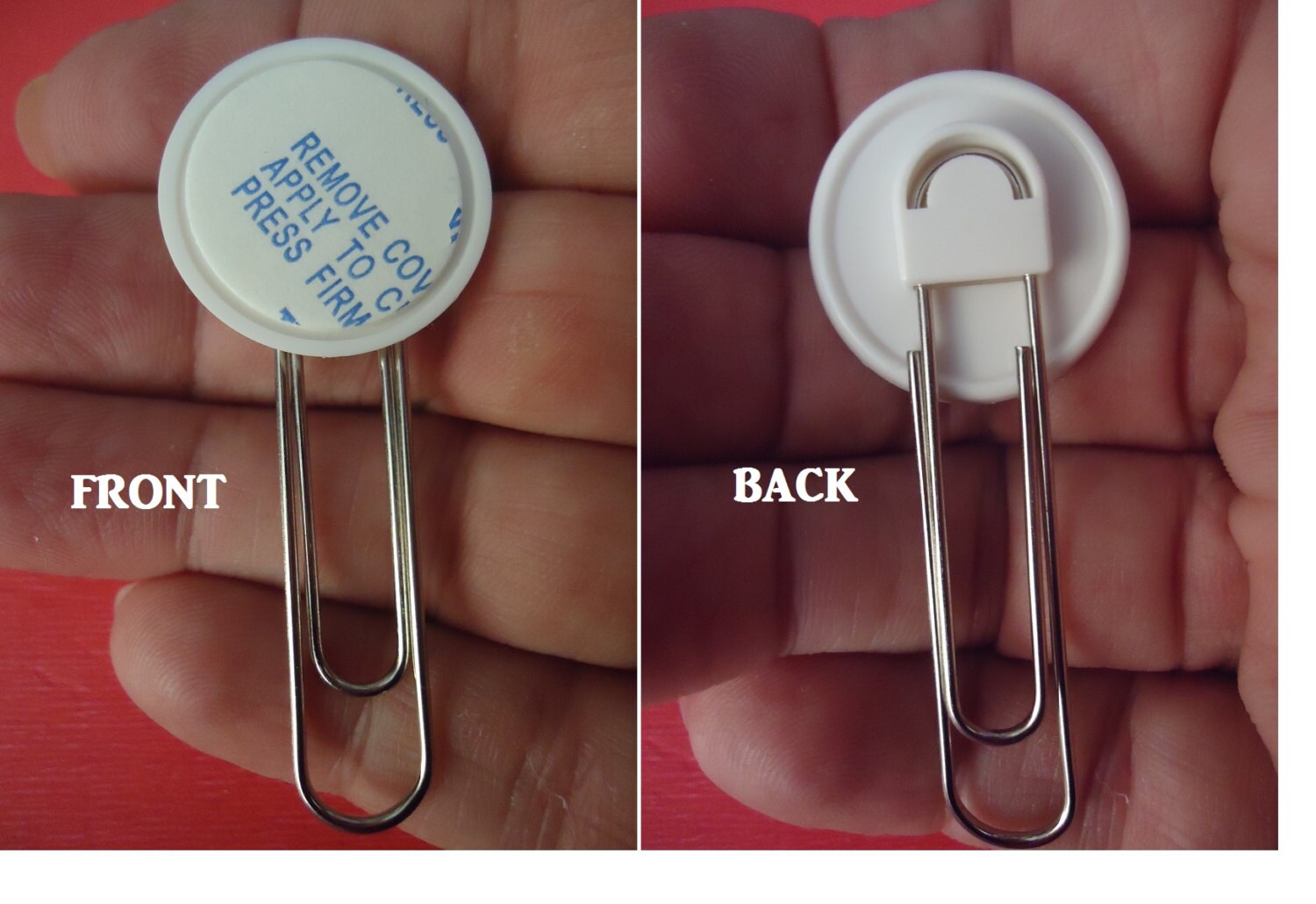 25 / 50 Blank Paper Clips Included and Attached Double Sided Circle ...