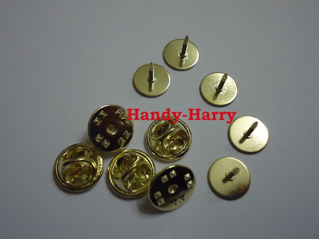 10/25/50 Blank Gold Tie Tacks Lapel Pin Findings Clutch Pin 10 MM Glue