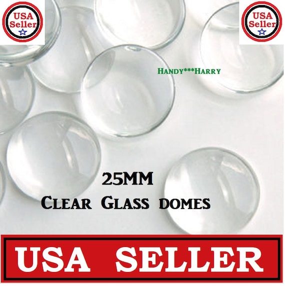 Square Clear Transparent Glass Cabochon Dome Flat Back Crystal Magnify Base Cove