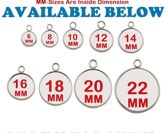 Stainless Steel Blank Bezel Pendants 6MM 8MM 10MM 12MM 14MM 16MM 18MM 20MM 22MM Inside Dimension Earrings Bracelets Stainless Steel Pendants