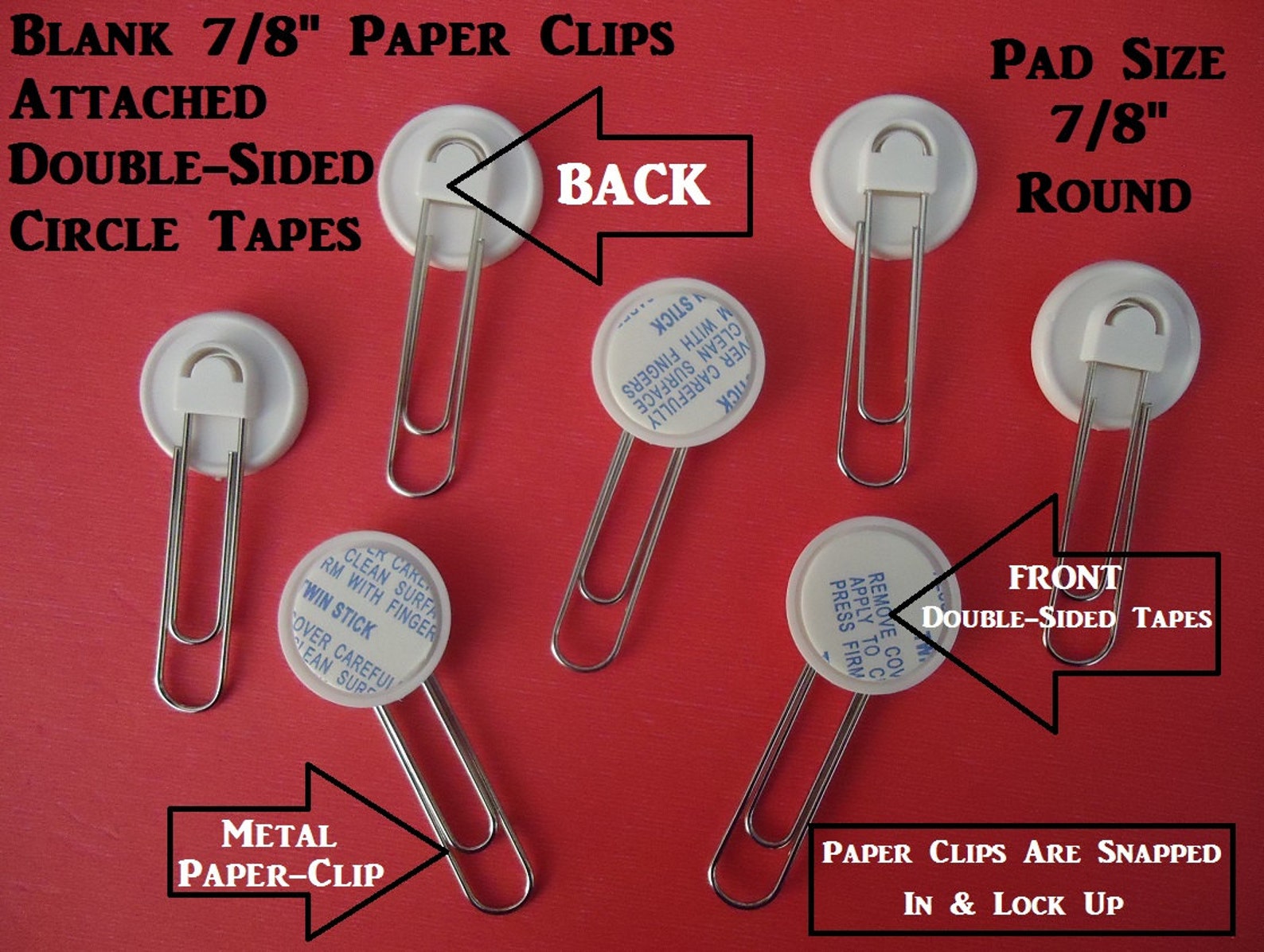 25 / 50 Blank Paper Clips Included and Attached Double Sided Etsy