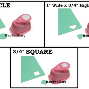 Pick1) 1&quot; Circle Paper Punch 1&quot; Heart Paper Punch 3/4&quot; Square Paper Punch DIY Craft Cut out Scrapbooking blank Cufflinks Great 4 DIY Jewelry