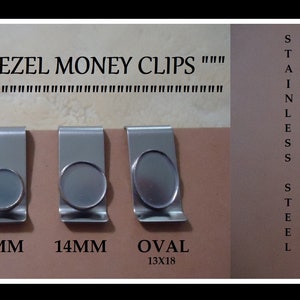 Blank Bezel Stainless Steel Silver Money Clips DIY Craft Jewelry Findings Wedding Mens Money Clips Choice 10MM 12MM 14MM OR Oval 13MM x 18MM