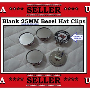 3 PCS) Blank Silver Hat Clips 25mm Inside Dimension DIY Craft Jewelry Findings Sweet Gift Fits Cabachons & Rhinestones Add Your 1&quot; photo