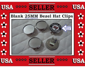 3 PCS) Blank Silver Hat Clips 25mm Inside Dimension DIY Craft Jewelry Findings Sweet Gift Fits Cabachons & Rhinestones Add Your 1" photo