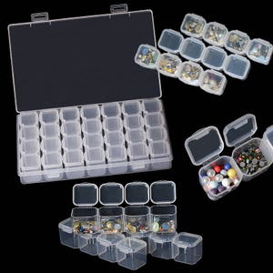 Bead Container 2 28 Slot Clear Plastic Empty Storage Box Nail Art  Rhinestone Tools Jewelry Beads Display Storage Box Case Organizer Holder 