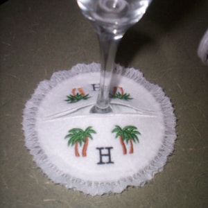 Palm Tree Wine Bootie Coasters Embroidery Machine Designs All Made in Hoop Napkin Ring Designs A to Z (78) Files HUS Format Instant Download