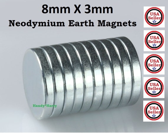 5 IMANES DE NEODIMIO 8 mm x 2 mm N50 Artesanía ENVÍO DESDE ESPAÑA
