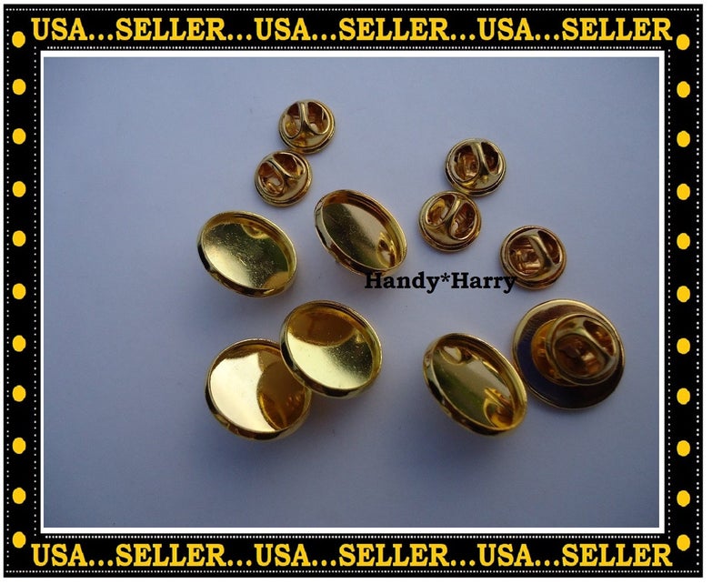 Gold Lapel Pins 20mm 12 Pcs Blank Gold Round Blank Brooch Etsy