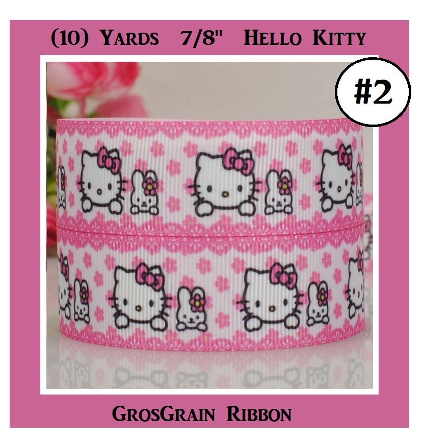 Hello Kitty Ribbon 1" Wide NEW UK SELLER FREE P&P 