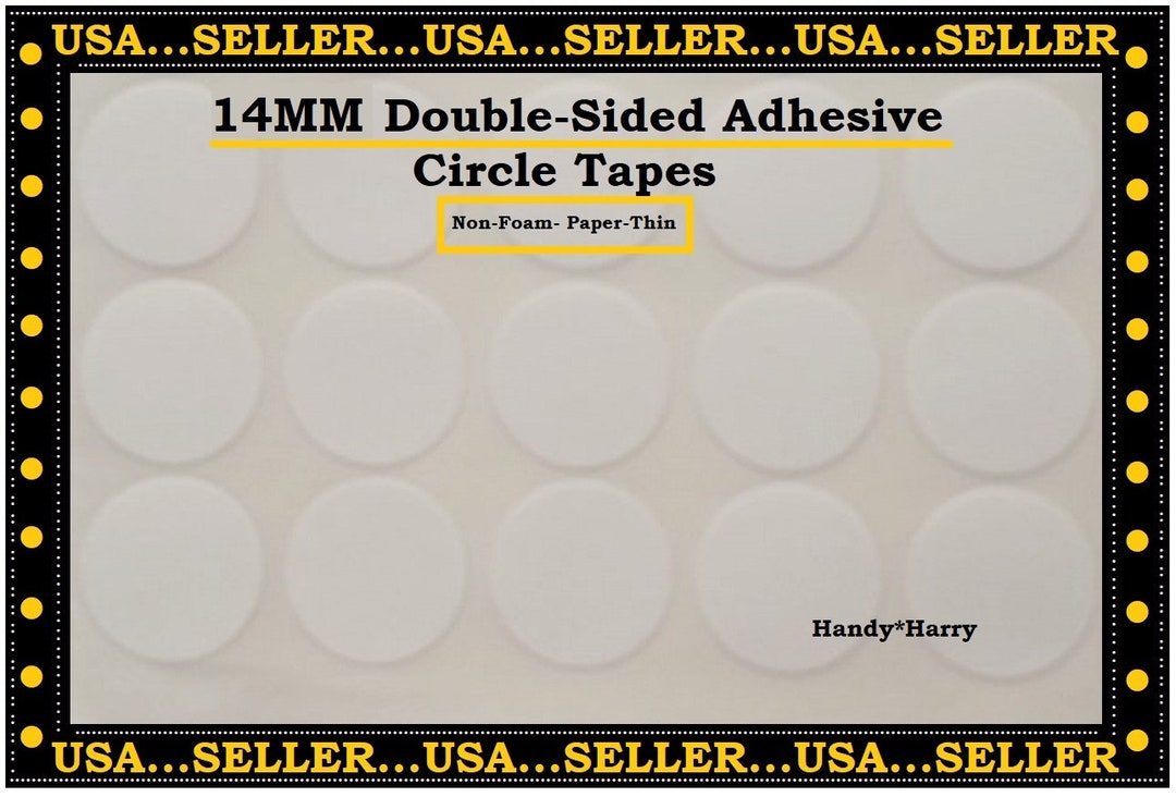 14MM Double Sided Circle Adhesive Tape Paper Thin 100 Circle Etsy
