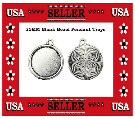 Antique Silver Blank Bezel Settings Photo Pendant Trays Single Etsy