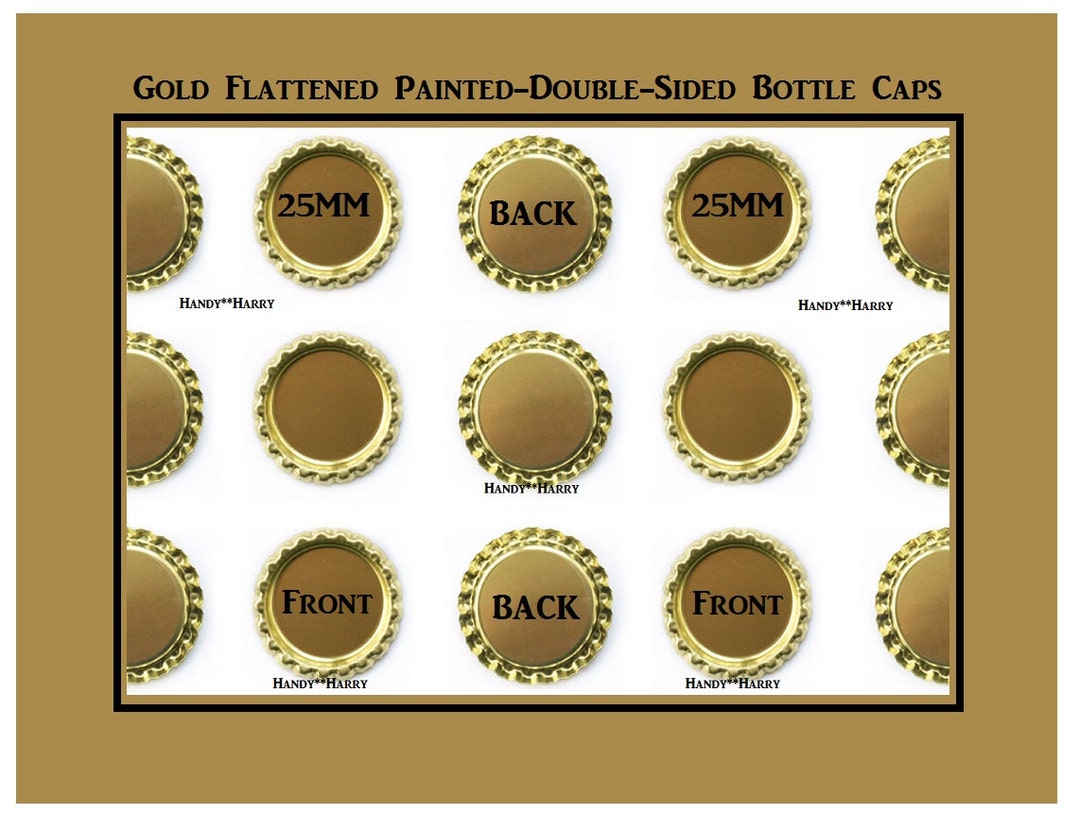 Gold Bottle Caps 50 Gold Flattened Bottle Caps DIY Crafts Kids Crafts